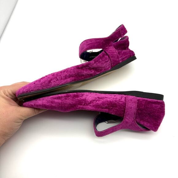 Free People Velvet Mystic Mary Jane Flat Fuchsia Fizz EU 37.5 - Picture 6 of 11